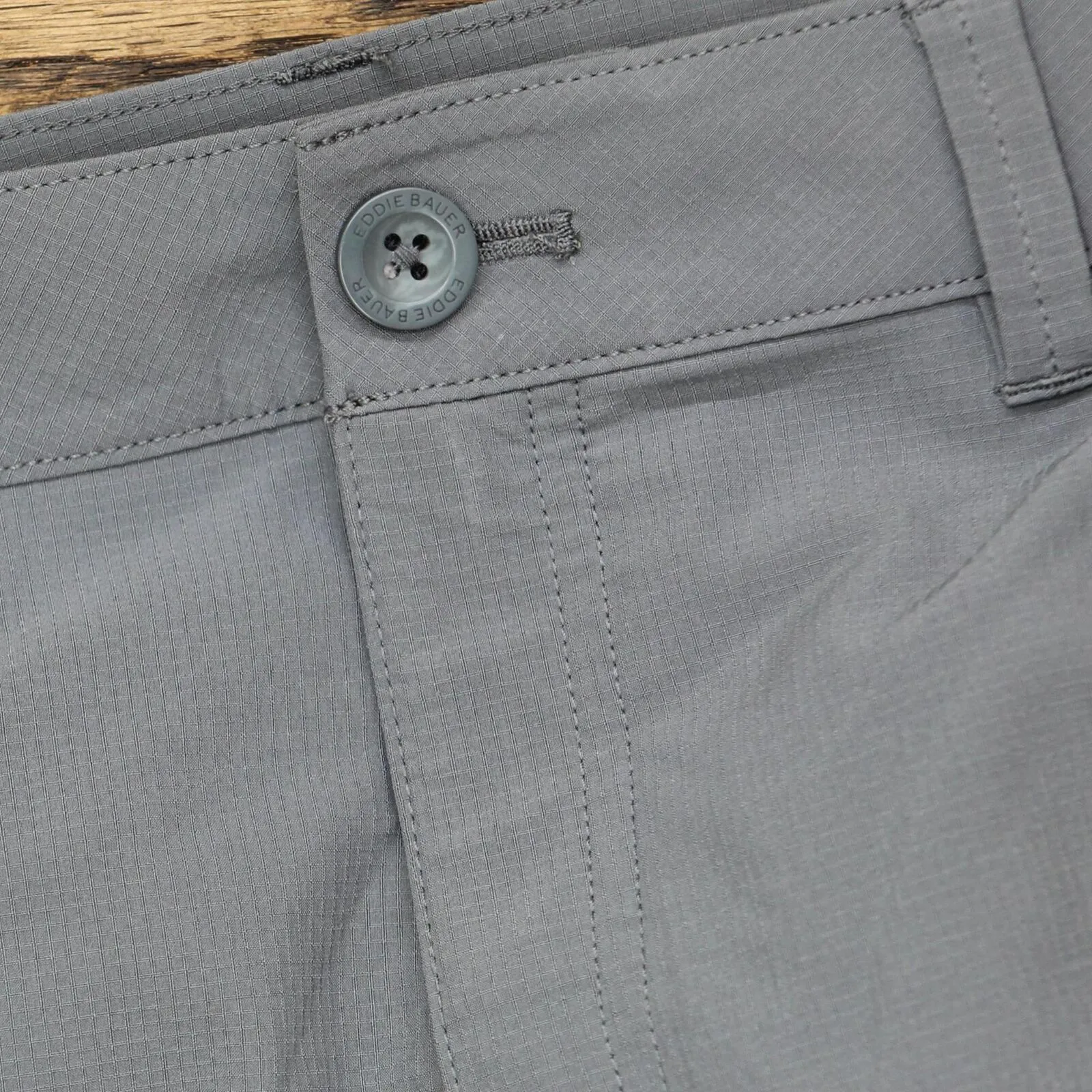 Eddie Bauer Capri Pants Side Zipper Cargo Pocket Ripstop Pants 1767954 Gray 14