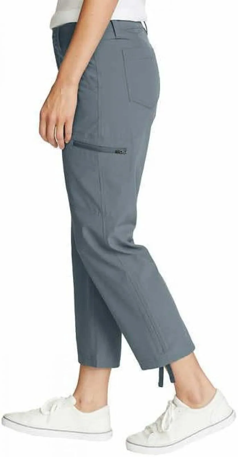 Eddie Bauer Capri Pants Side Zipper Cargo Pocket Ripstop Pants 1767954 Gray 14