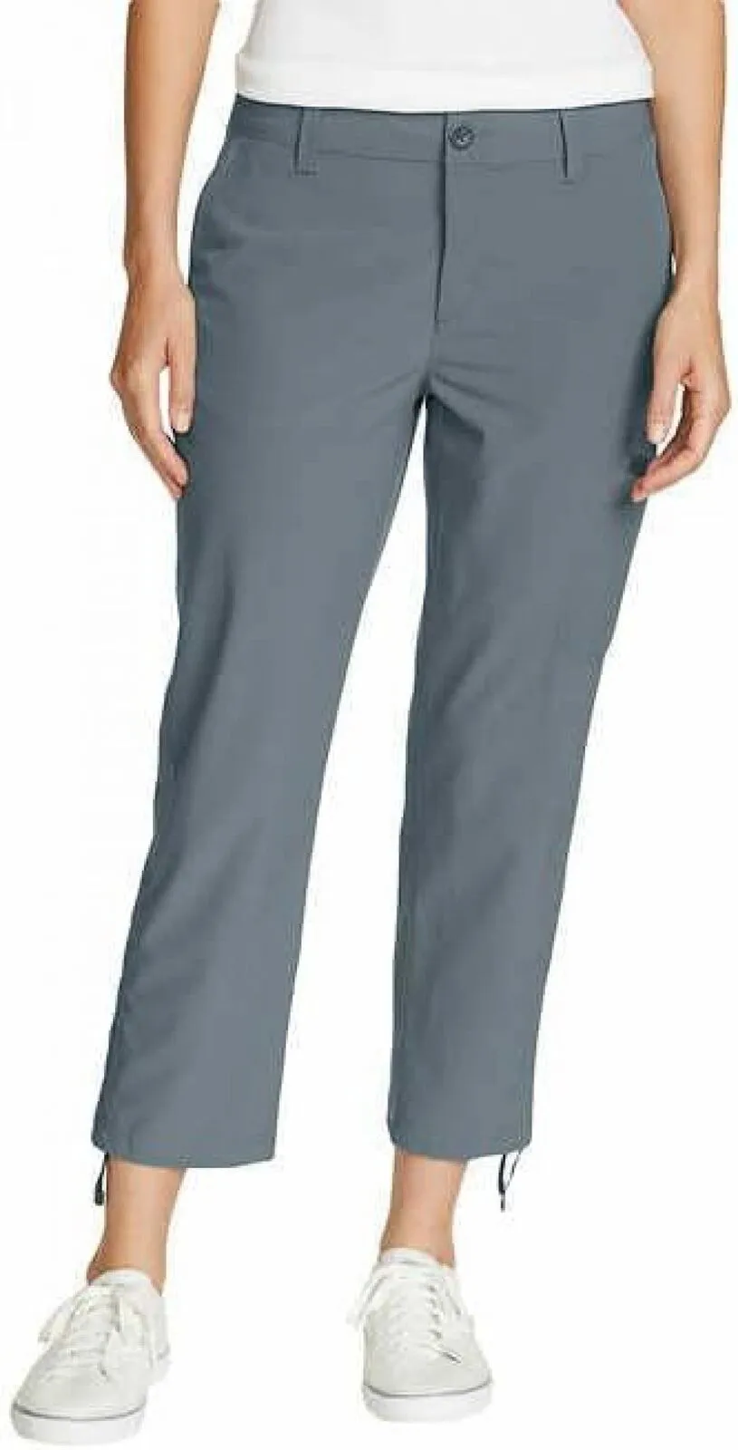 Eddie Bauer Capri Pants Side Zipper Cargo Pocket Ripstop Pants 1767954 Gray 14