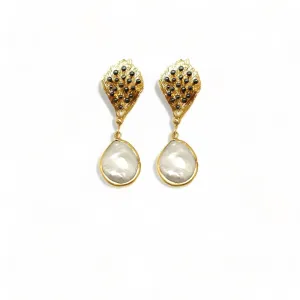 Elegant Bloom Tops | Handmade Gold-Plated Pearl Earrings
