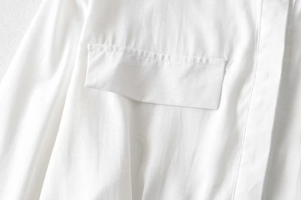 Elegant Flared Sleeve Mandarin High Collar Shirts Crop Tops