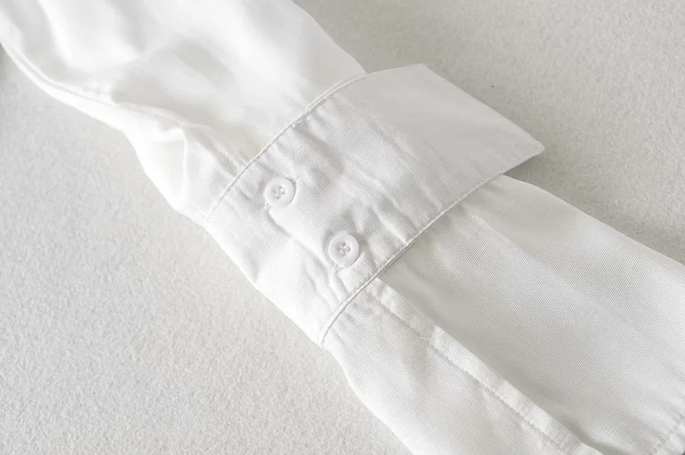 Elegant Flared Sleeve Mandarin High Collar Shirts Crop Tops