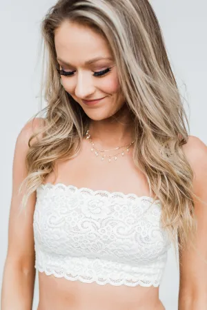 Elegant Lace Bandeau- Cream