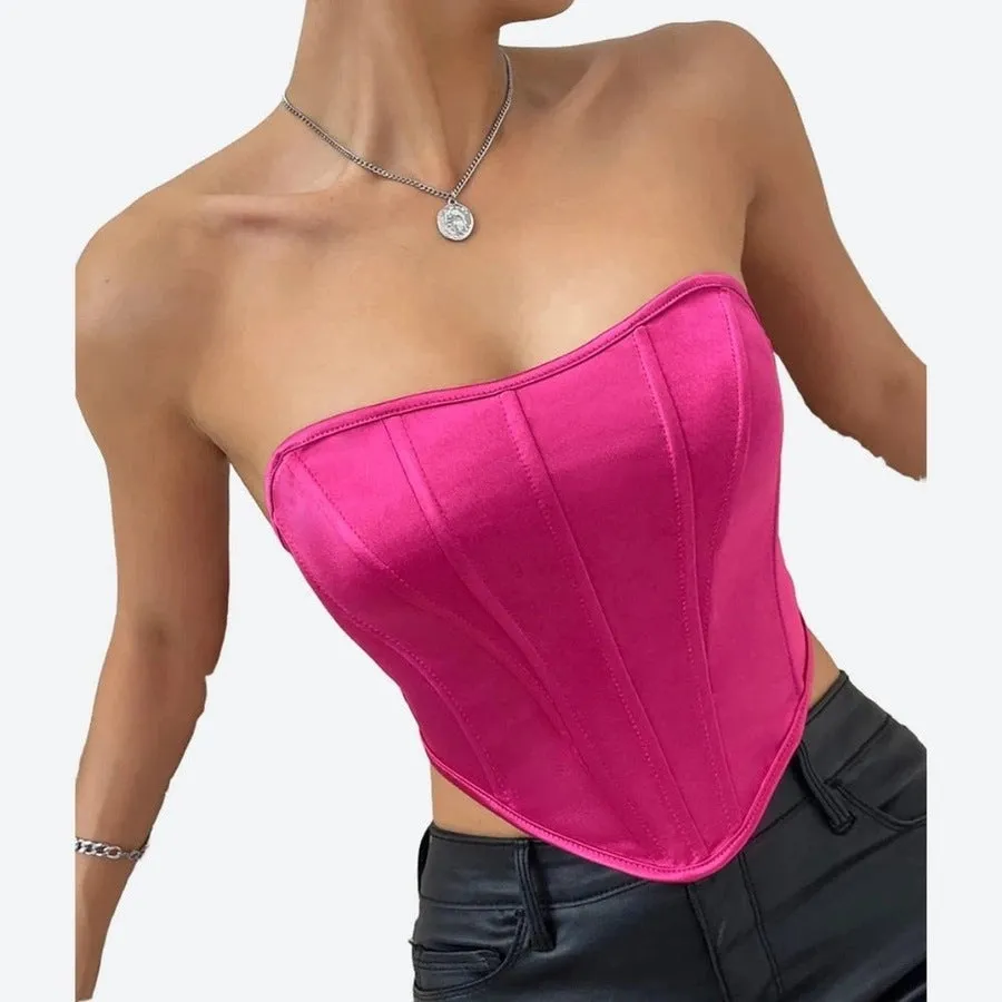 Elegant Strapless Corset Bustier Tops