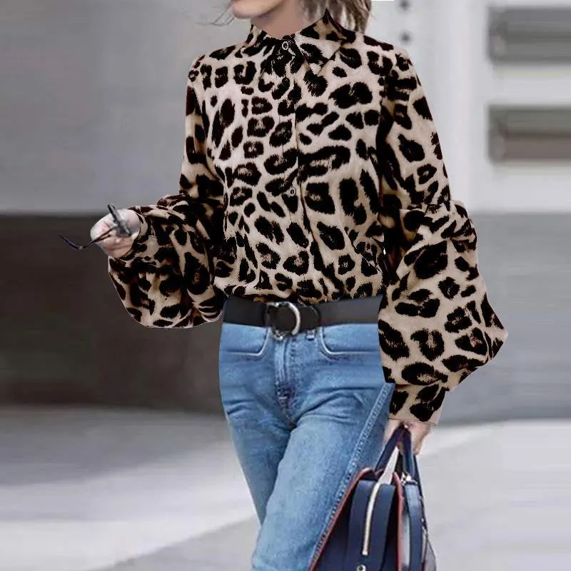 Elegant women Seductive leopard print tops