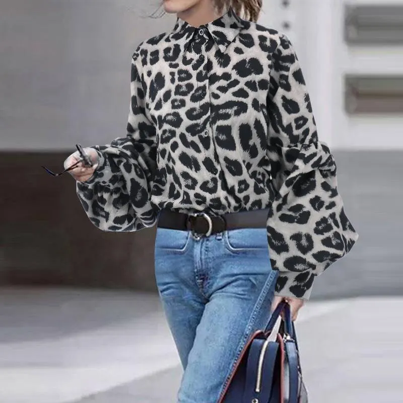 Elegant women Seductive leopard print tops