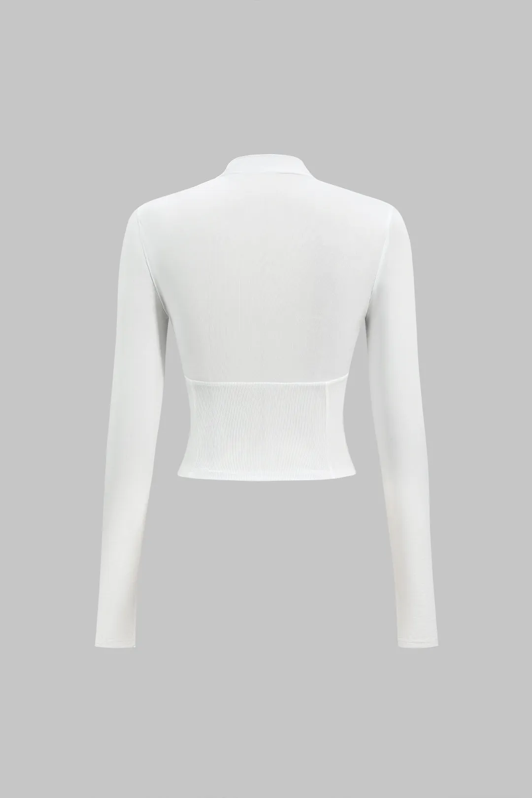 Eliana - Elegant Solid Bustier Woman's Long Sleeve Top