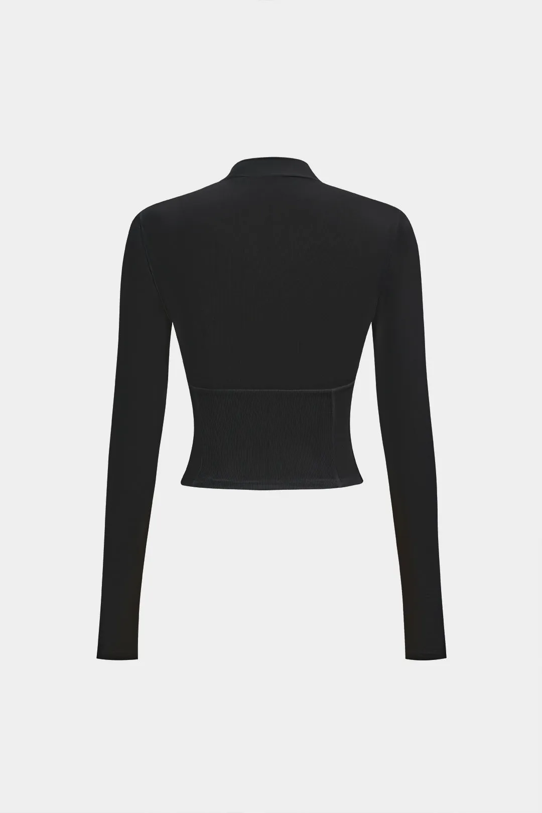 Eliana - Elegant Solid Bustier Woman's Long Sleeve Top