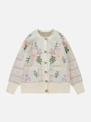 Embroidery Patchwork Cardigan