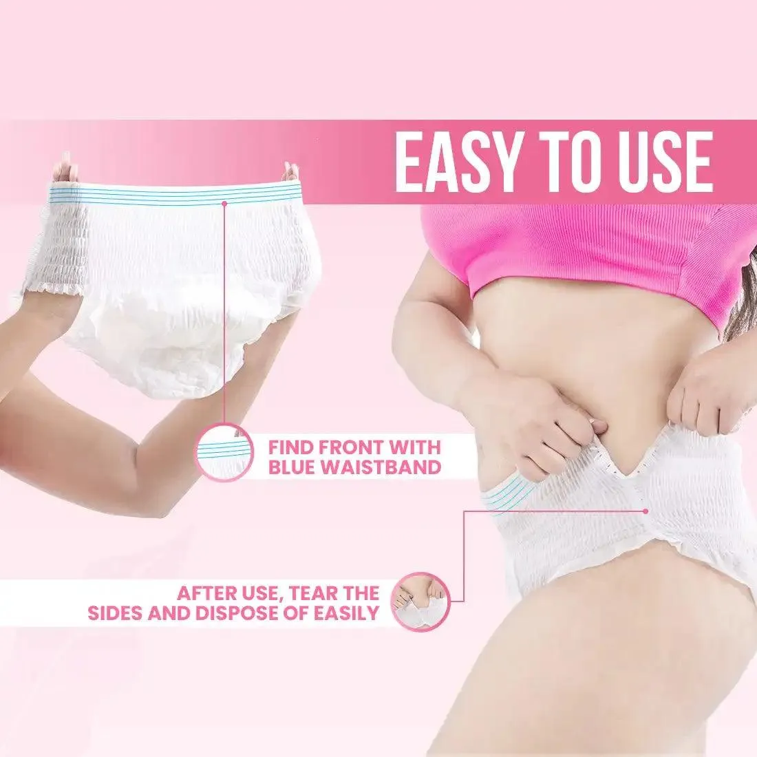 everteen Period Care Disposable Period Panties, 360-degree Protection, Cottony Soft, Neem, Safflower - 10N