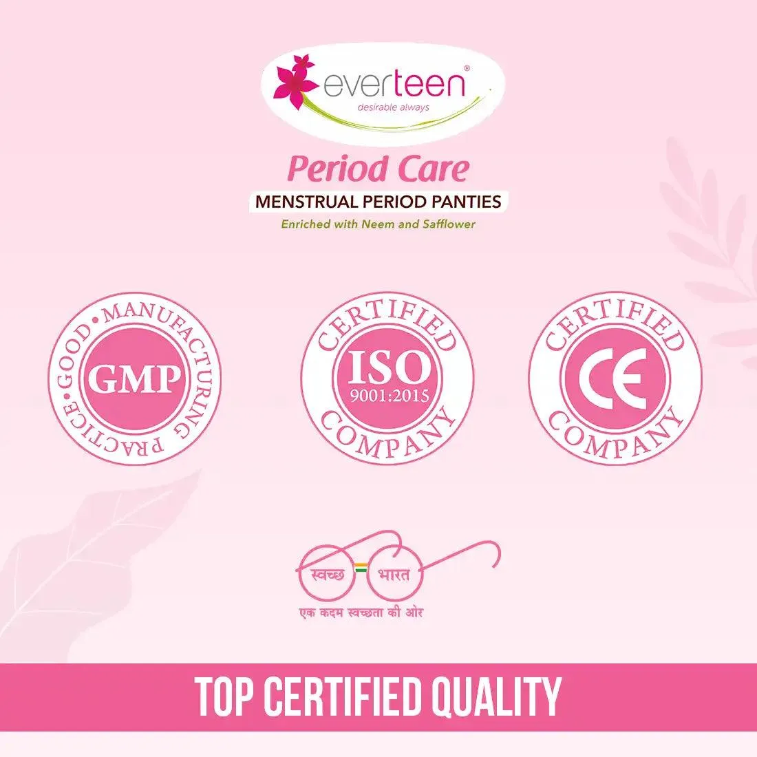 everteen Period Care Disposable Period Panties, 360-degree Protection, Cottony Soft, Neem, Safflower - 10N