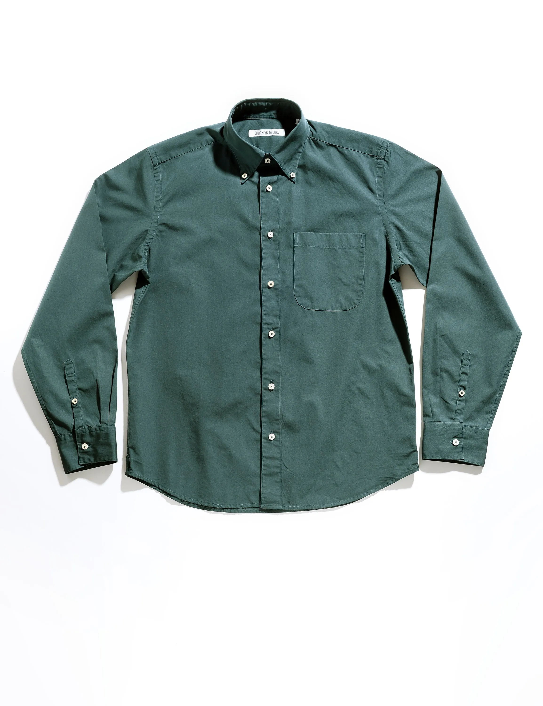 FINAL SALE: BKT14 Relaxed Shirt in Cotton Poplin - Deep Green