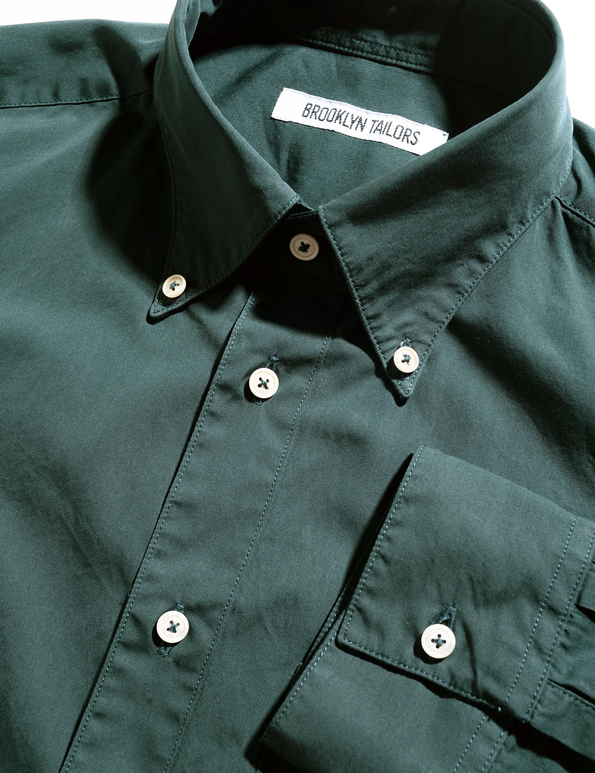 FINAL SALE: BKT14 Relaxed Shirt in Cotton Poplin - Deep Green