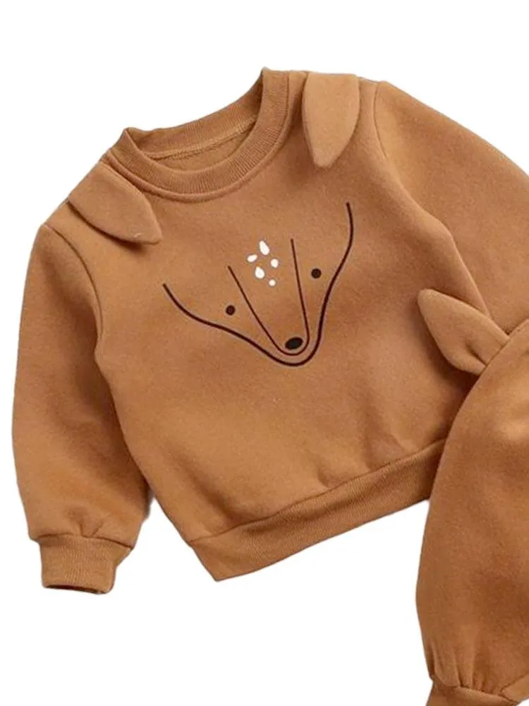 Foxy Pop - Long Sleeve Top & Bottoms 2 Piece Outfit with Foxy Ears - 6M to 2Y