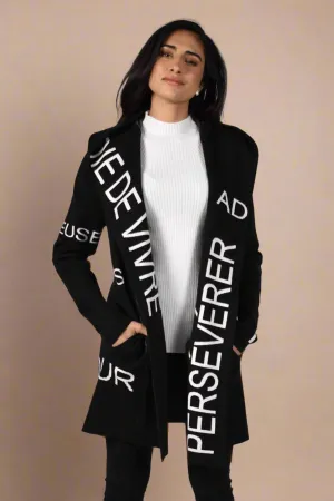 Frank Lyman Hooded Graphic Knit Cover Up