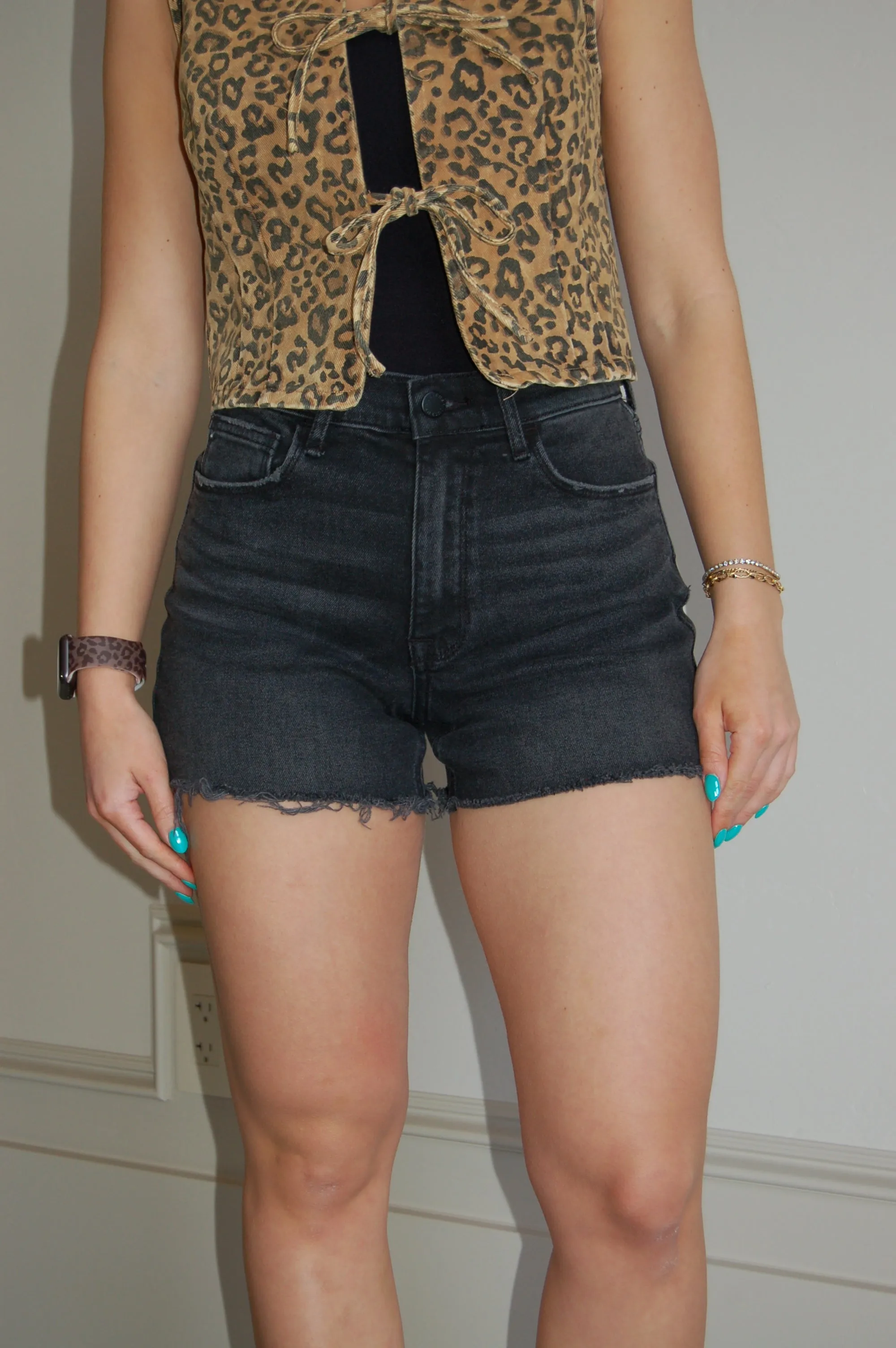 Friday Night Black Demin Short