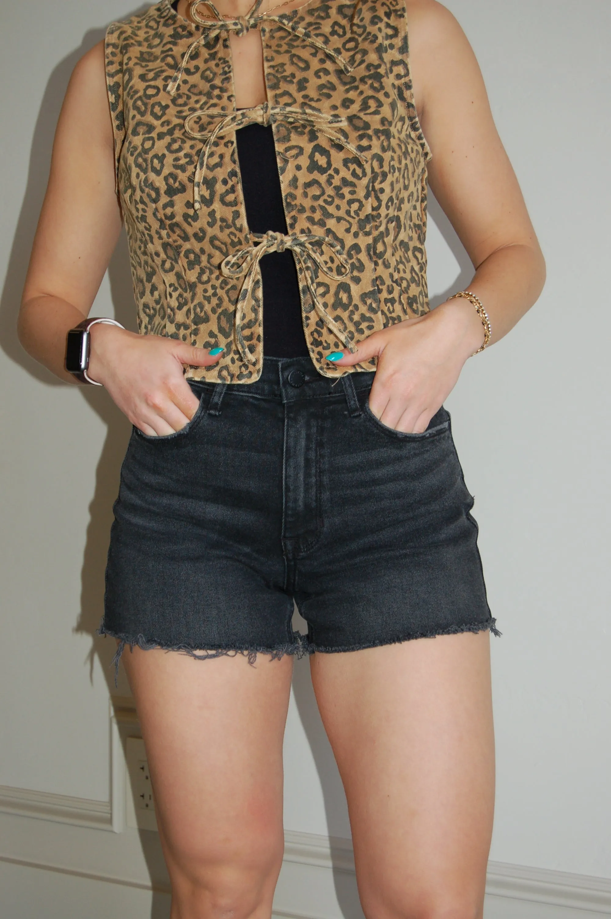 Friday Night Black Demin Short