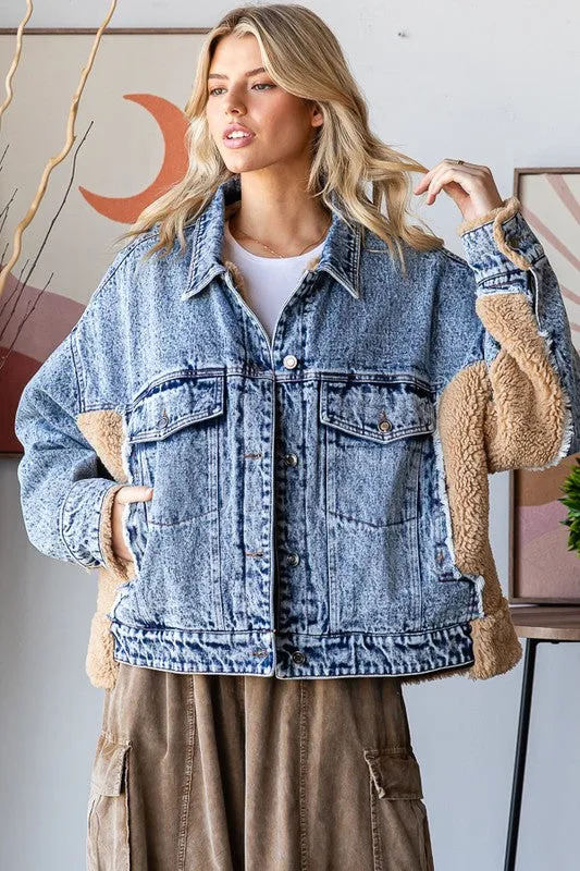Fuzzy Sherpa Denim Jacket