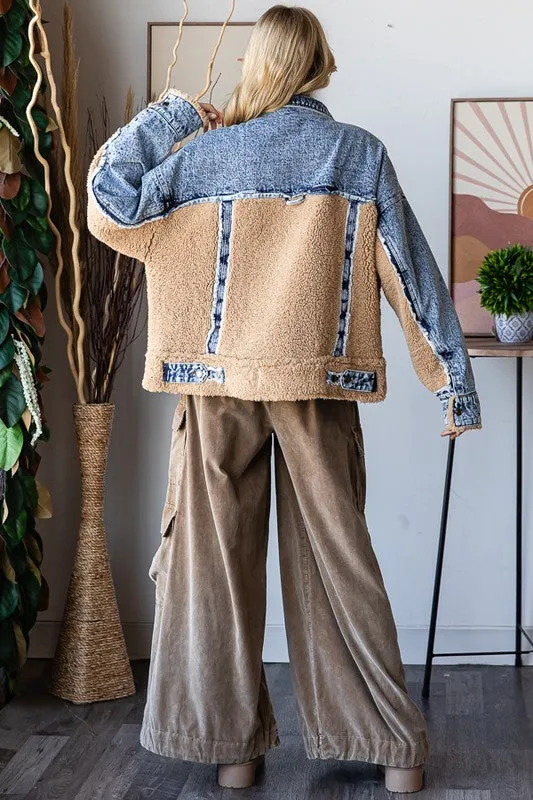 Fuzzy Sherpa Denim Jacket