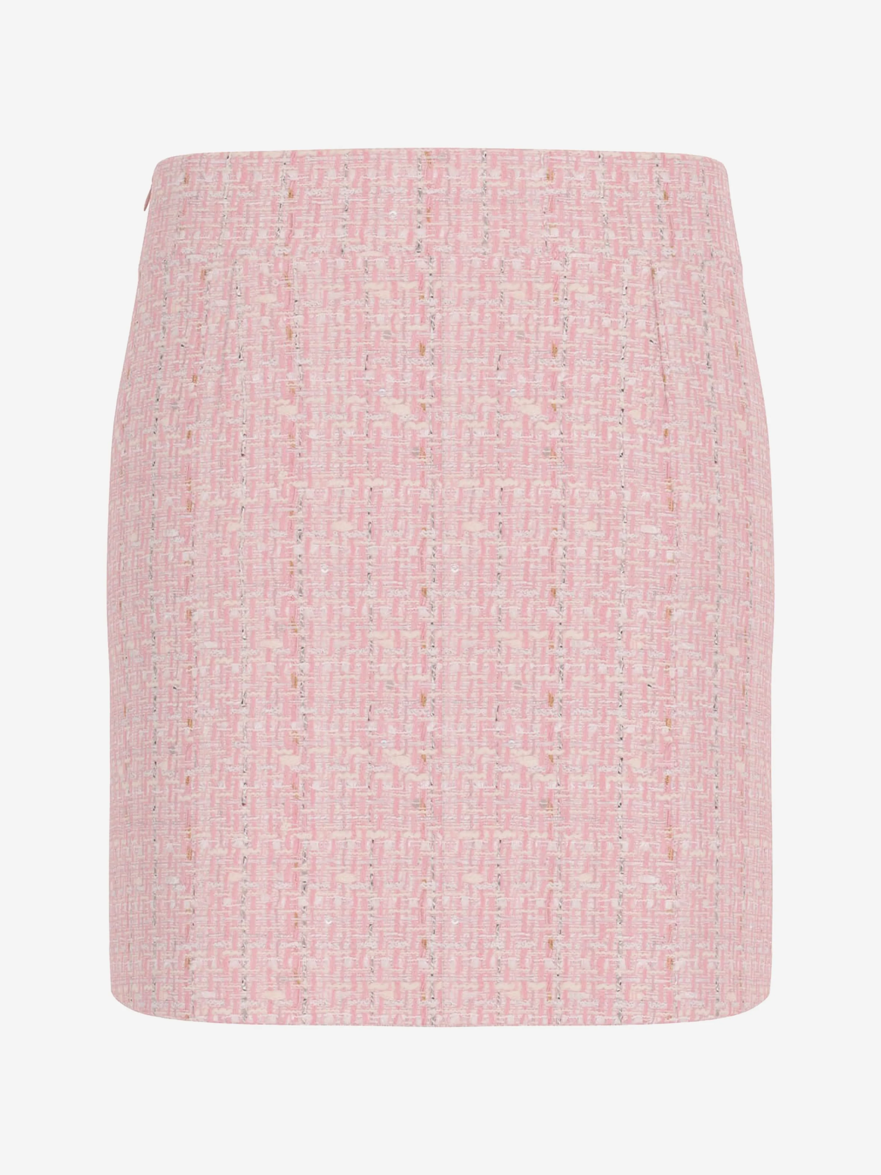 Girls Tweed Mini Skirt in Pink