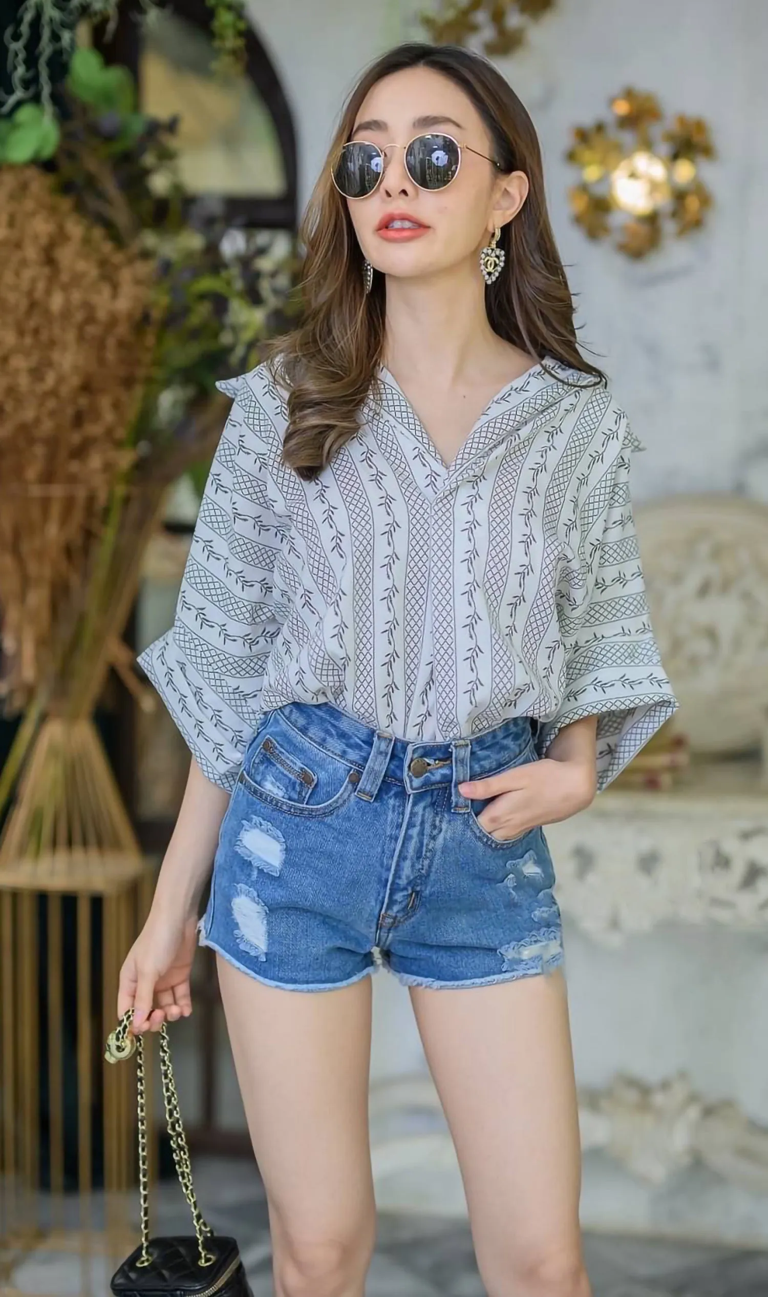 GRACEN Oversized Collared Top (Black)