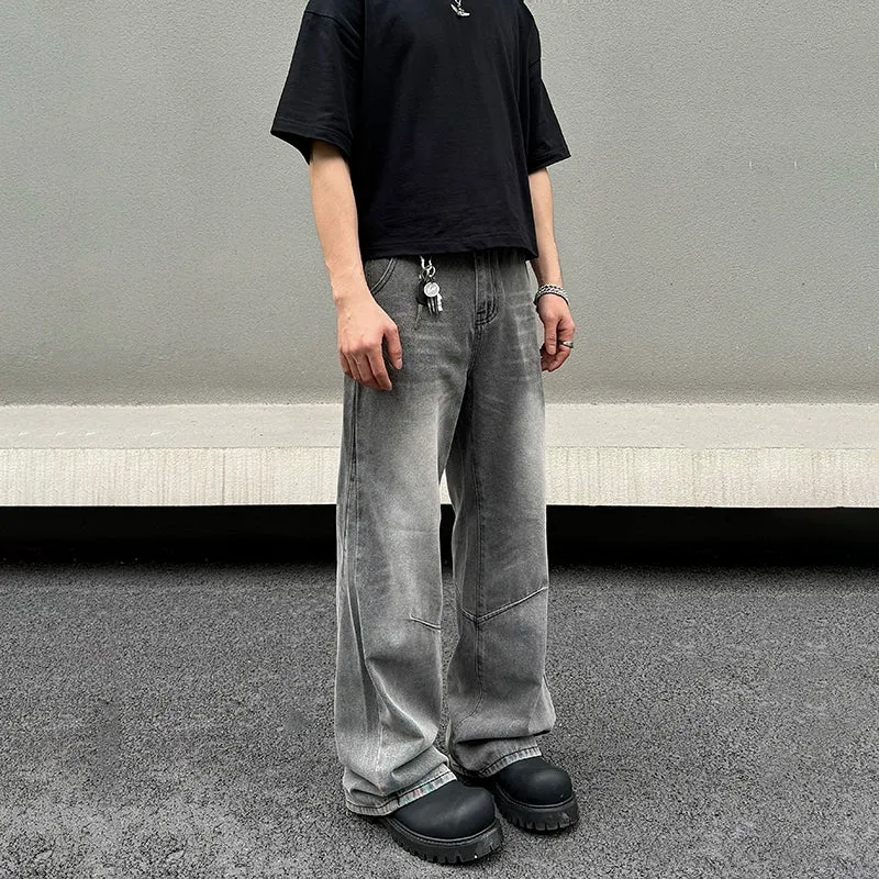 Grey Relaxed Fit Straight-leg Jeans