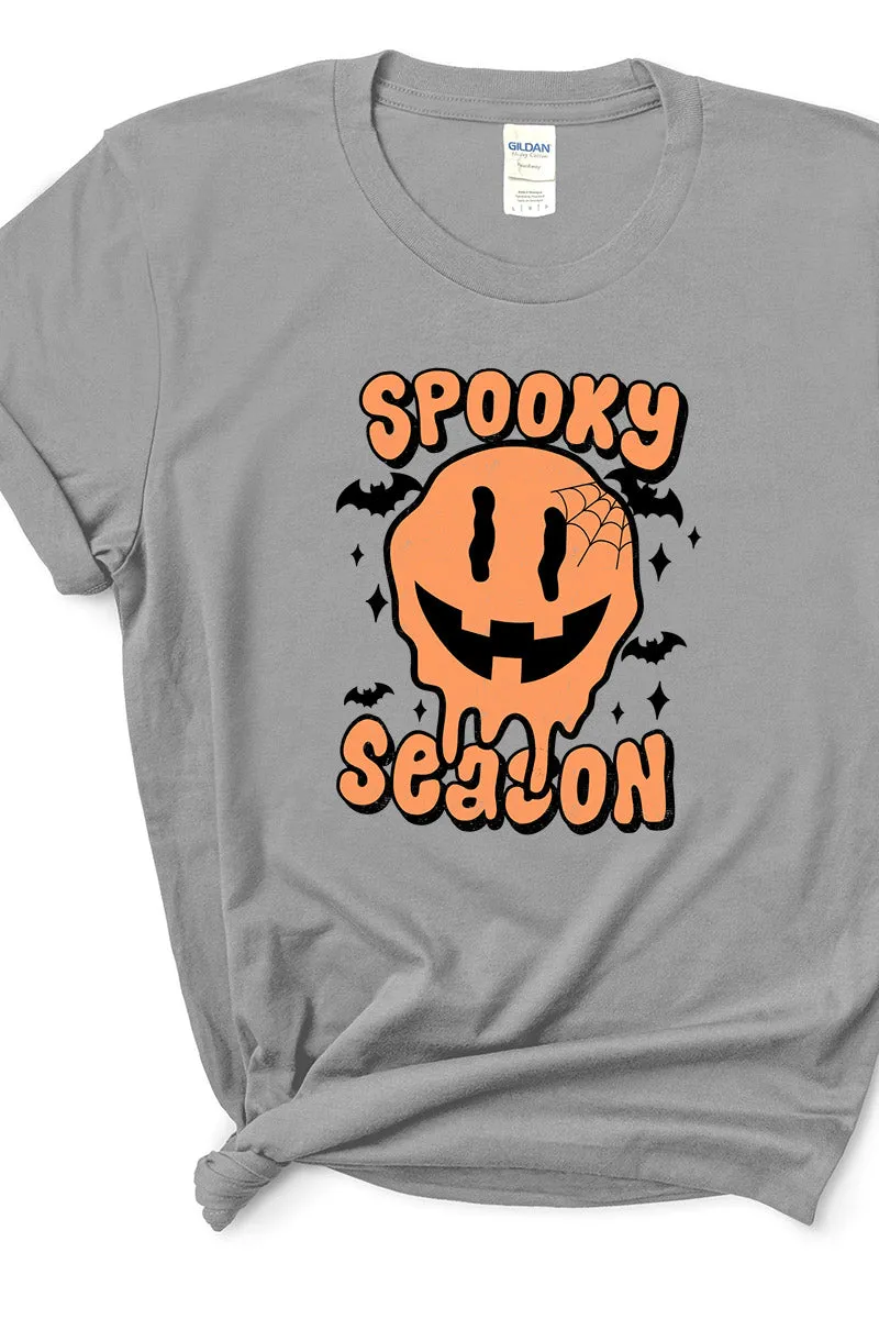 Happy Face Spooky Season Short Sleeve Relaxed Fit T-Shirt
