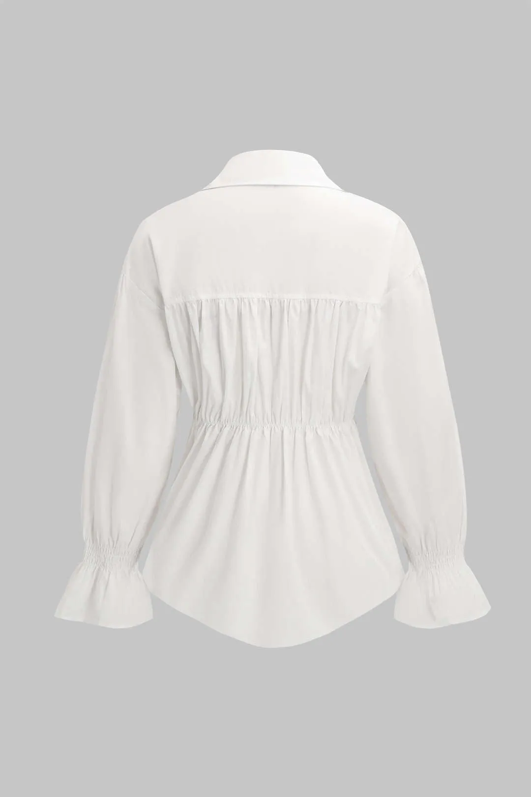 Harper - Modern Patchwork Detail Woman's Corset Long Sleeve Shirt