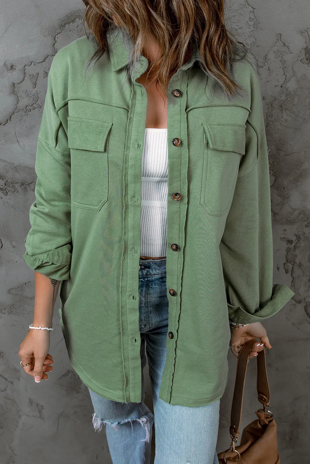Hastings Button Front Shacket with Pockets