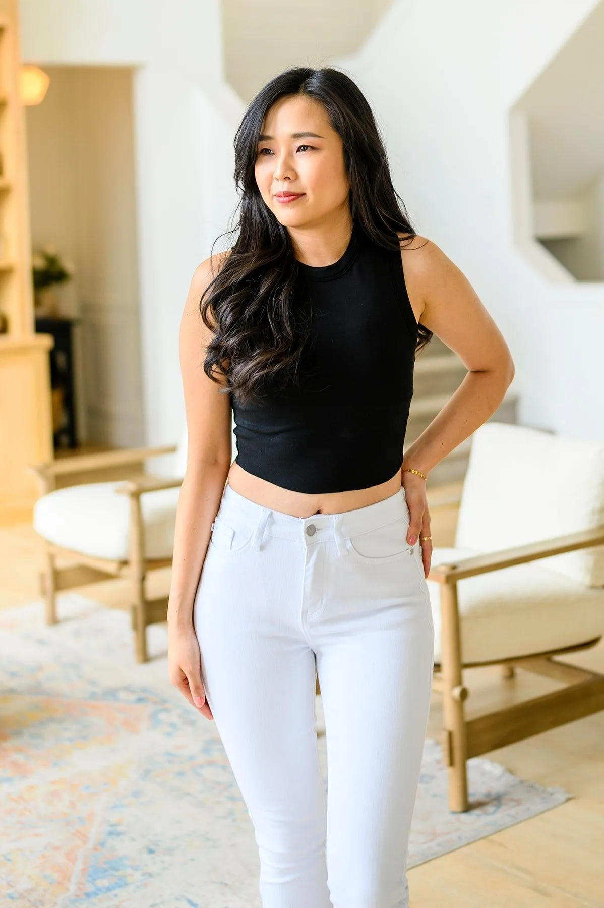 Hazel Blues® |  Best Friends Cropped Tank in Black