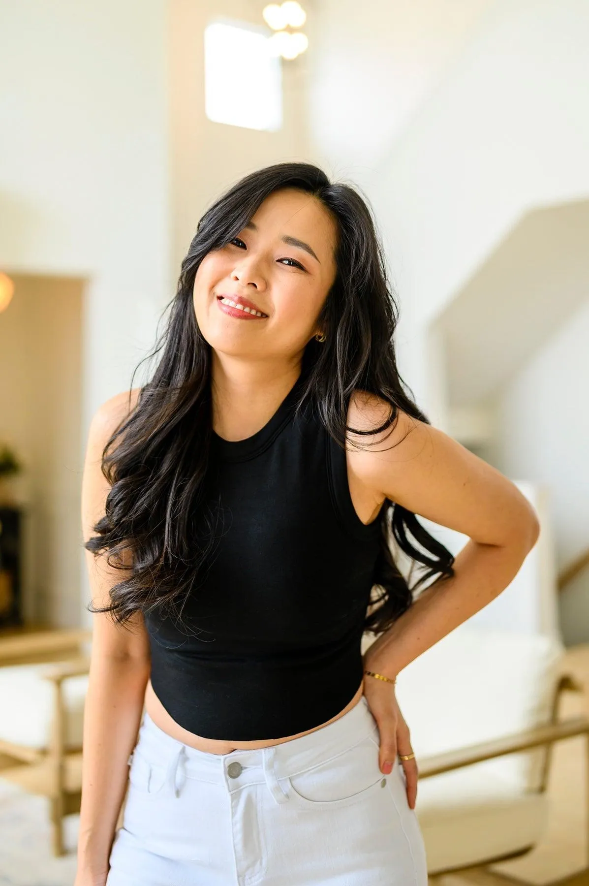 Hazel Blues® |  Best Friends Cropped Tank in Black