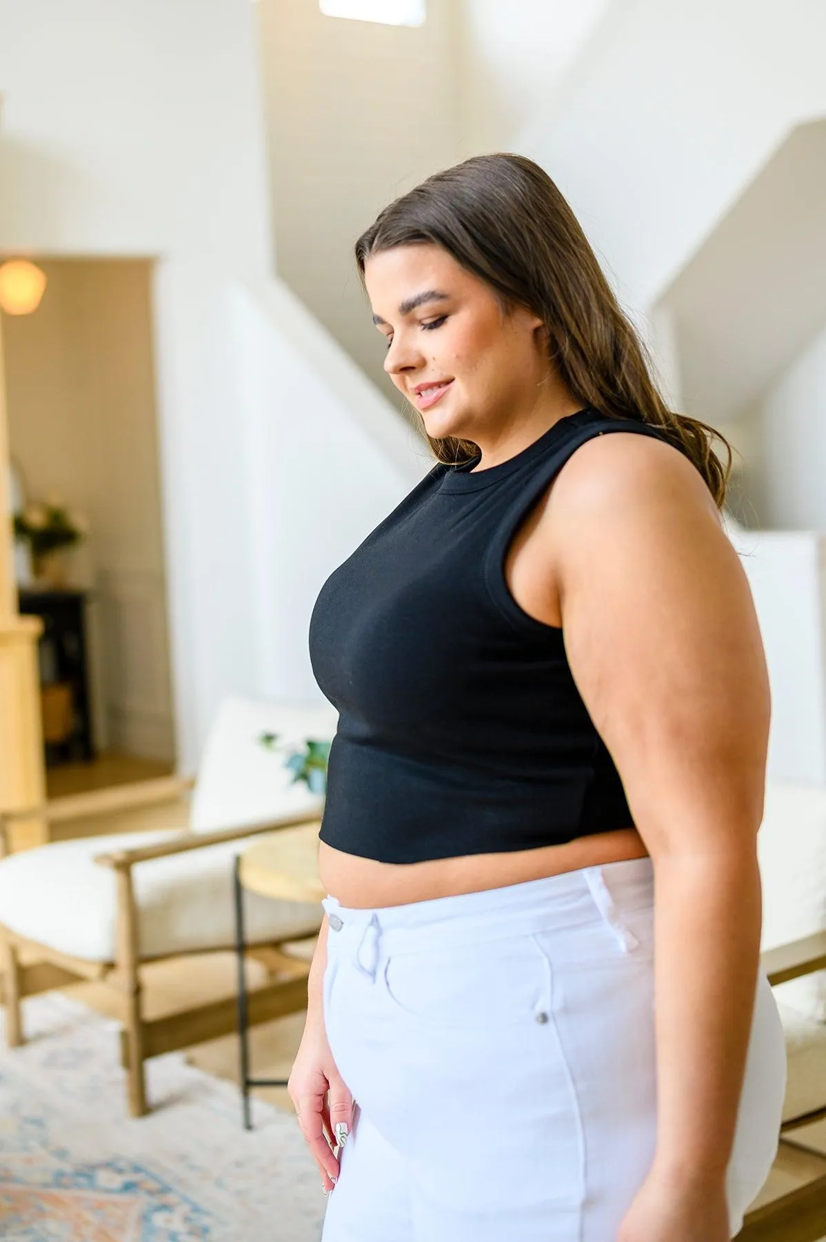 Hazel Blues® |  Best Friends Cropped Tank in Black