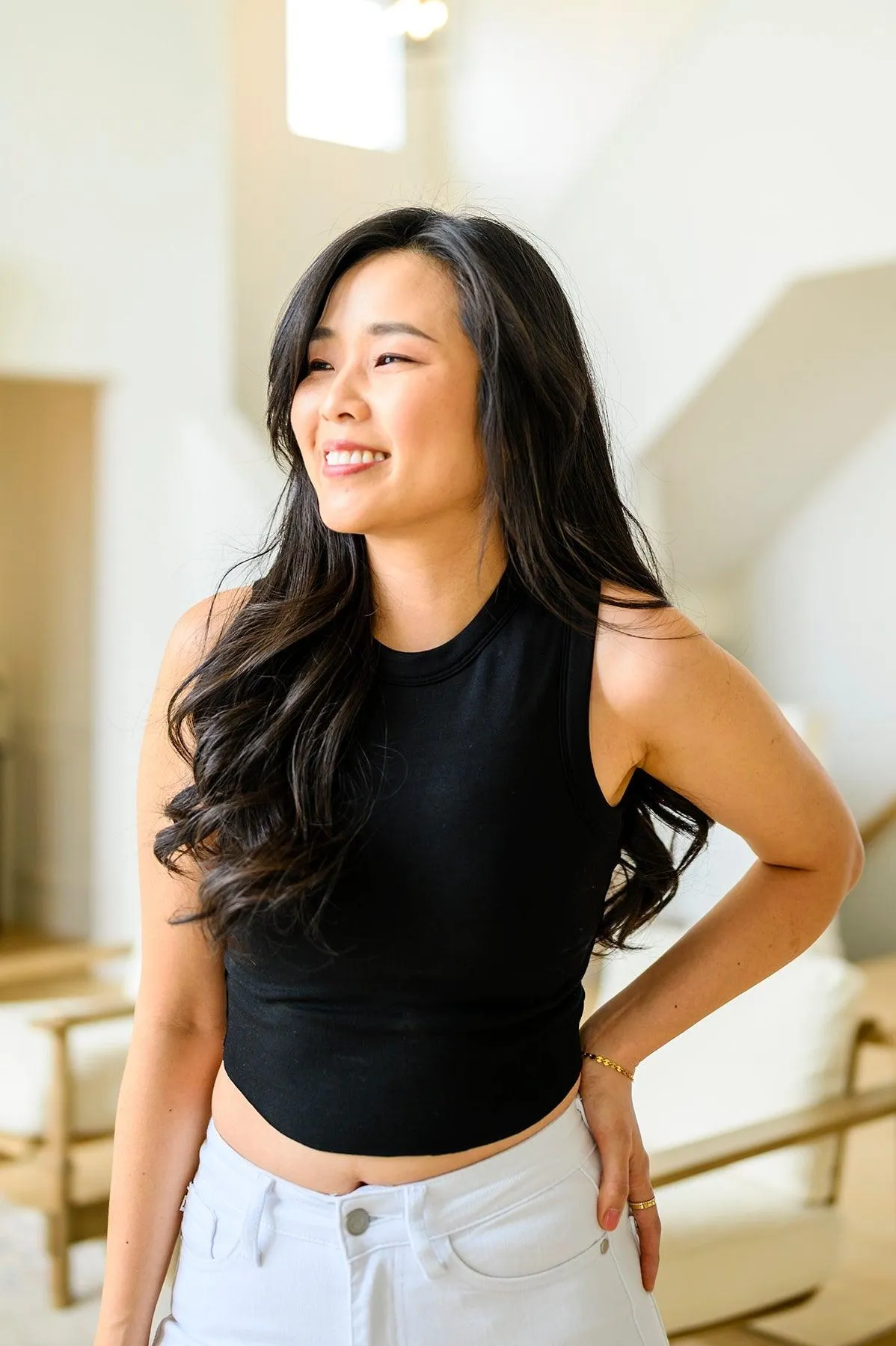 Hazel Blues® |  Best Friends Cropped Tank in Black