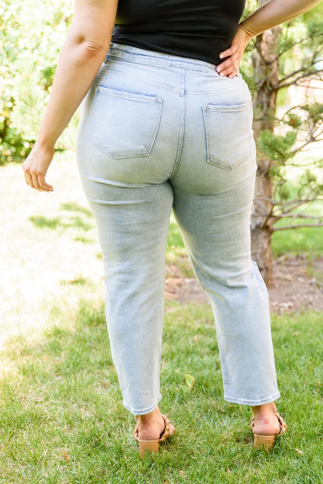 Hazel Blues® | Good Karma Light Wash Distressed Jeans