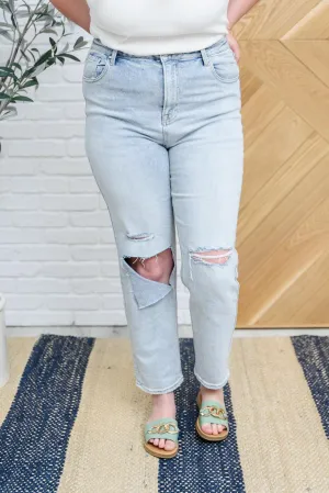 Hazel Blues® | Good Karma Light Wash Distressed Jeans