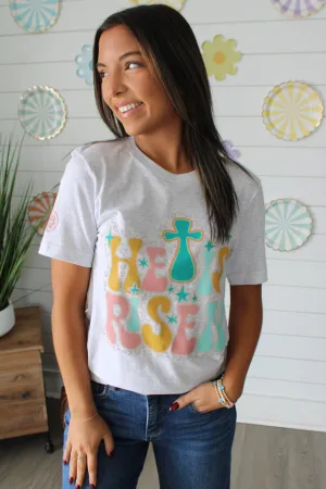 He Is Risen Graphic Tee • Heather Grey