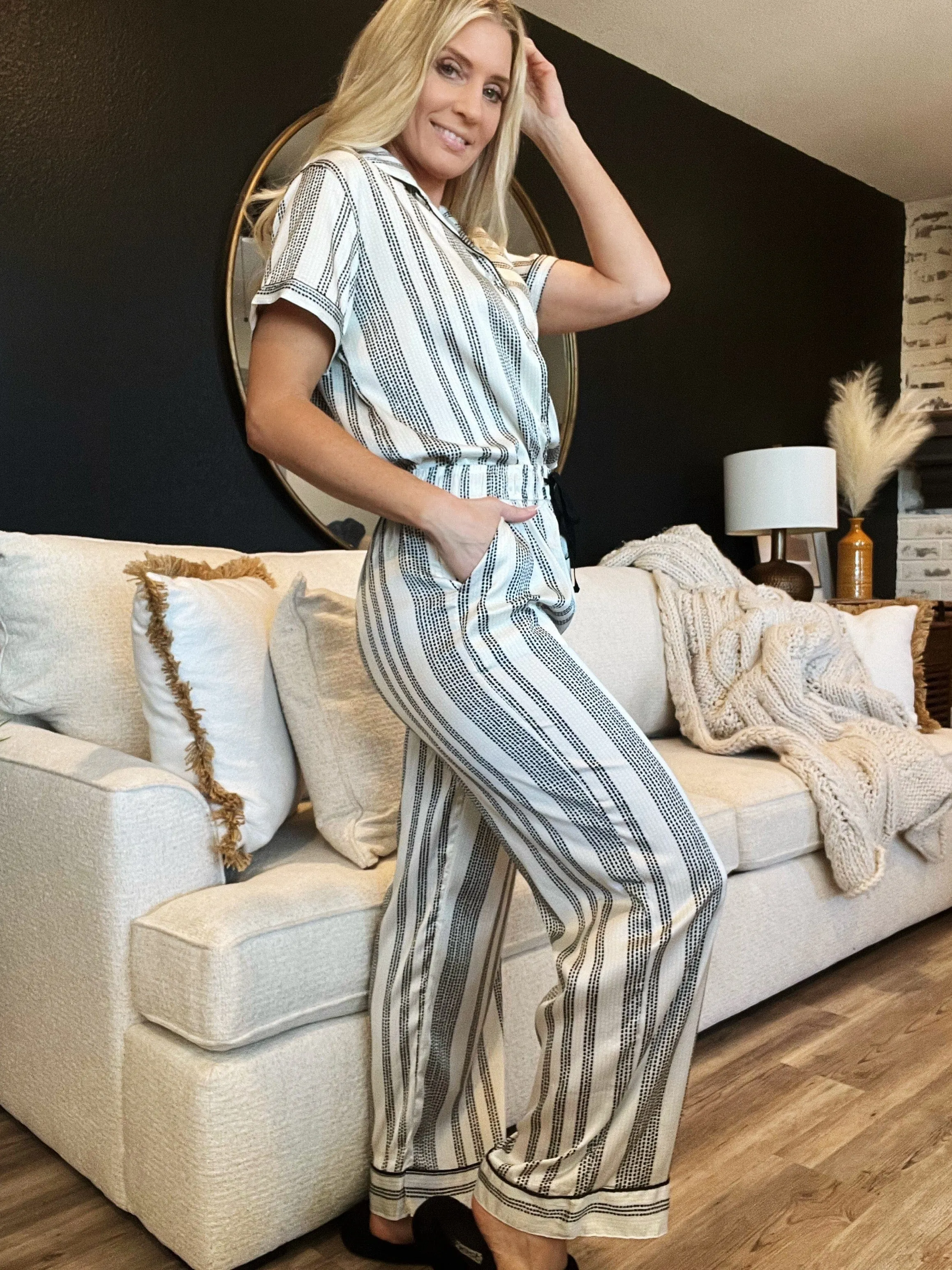 Hello Mello Satin Beauty Pajama Pants-Overnight Oasis