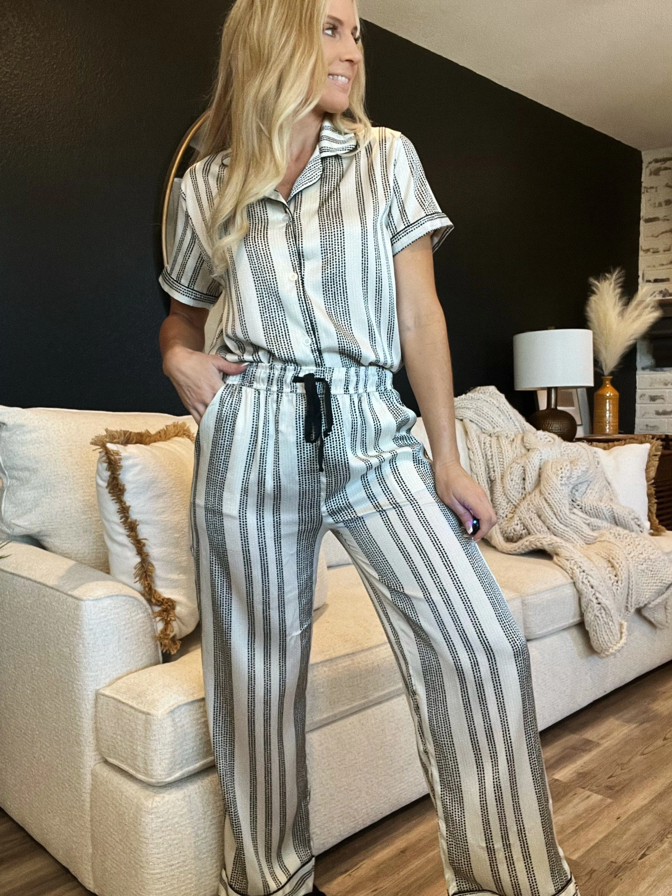Hello Mello Satin Beauty Pajama Pants-Overnight Oasis