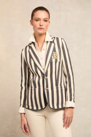Henley Blazer (Dusty Navy Stripe)
