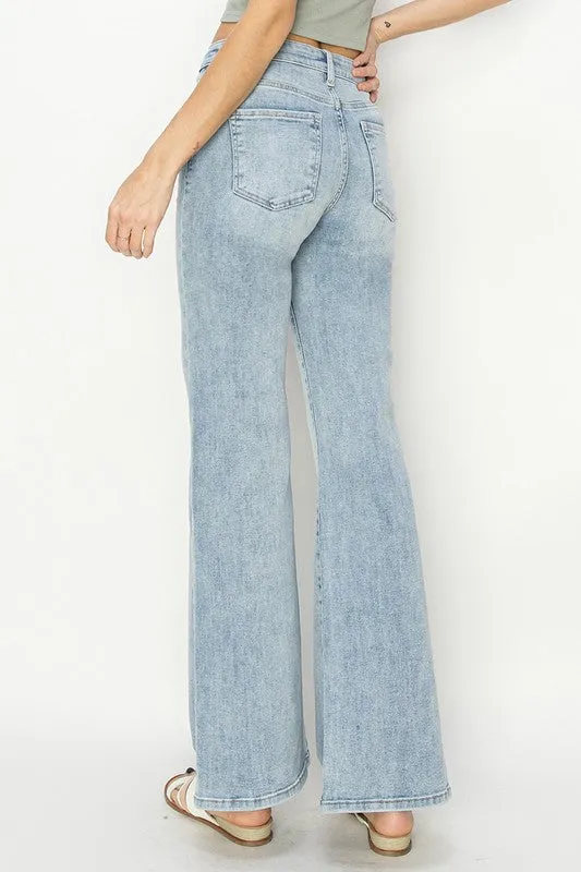 HIGH RISE FRONT DRAW STRING WIDE RELAXED JEANS
