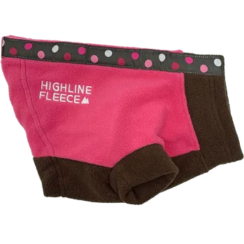 Highline Fleece Dog Coat - Pink and Brown with Polka Dots