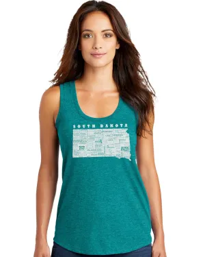 Hometown South Dakota Tank Top - Heathered Teal