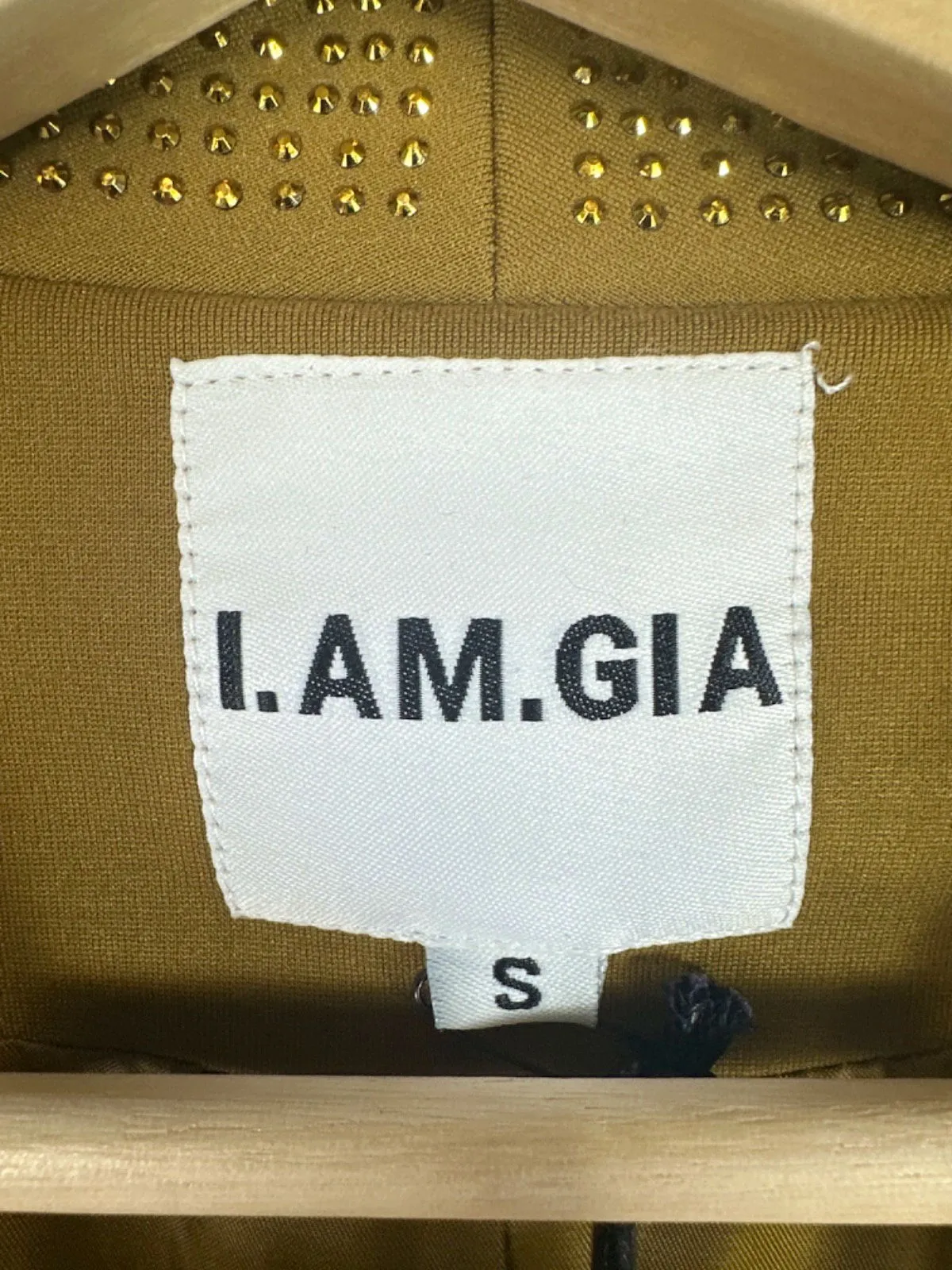 I.AM.GIA Gold Embellished Mariah Blazer UK S