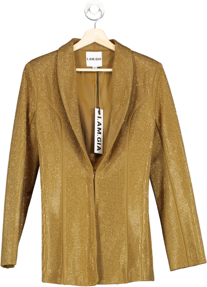 I.AM.GIA Gold Embellished Mariah Blazer UK S