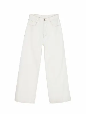 Italian Denim Relaxed Wide- Leg Jeans