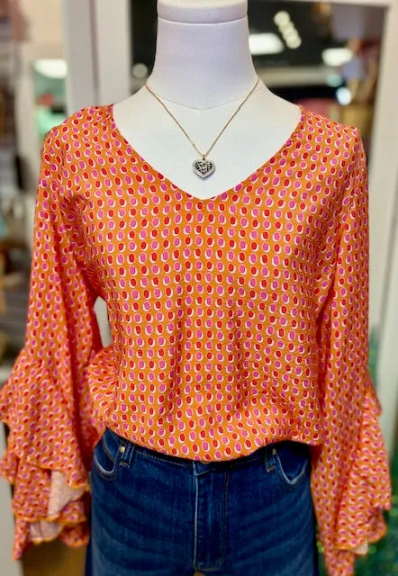 Ivy Jane Dot Flounce Top