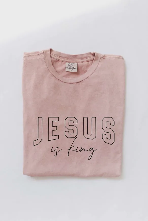 Jesus is King Tee - Soft Pink