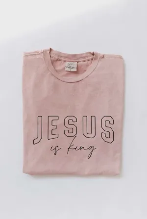 Jesus is King Tee - Soft Pink