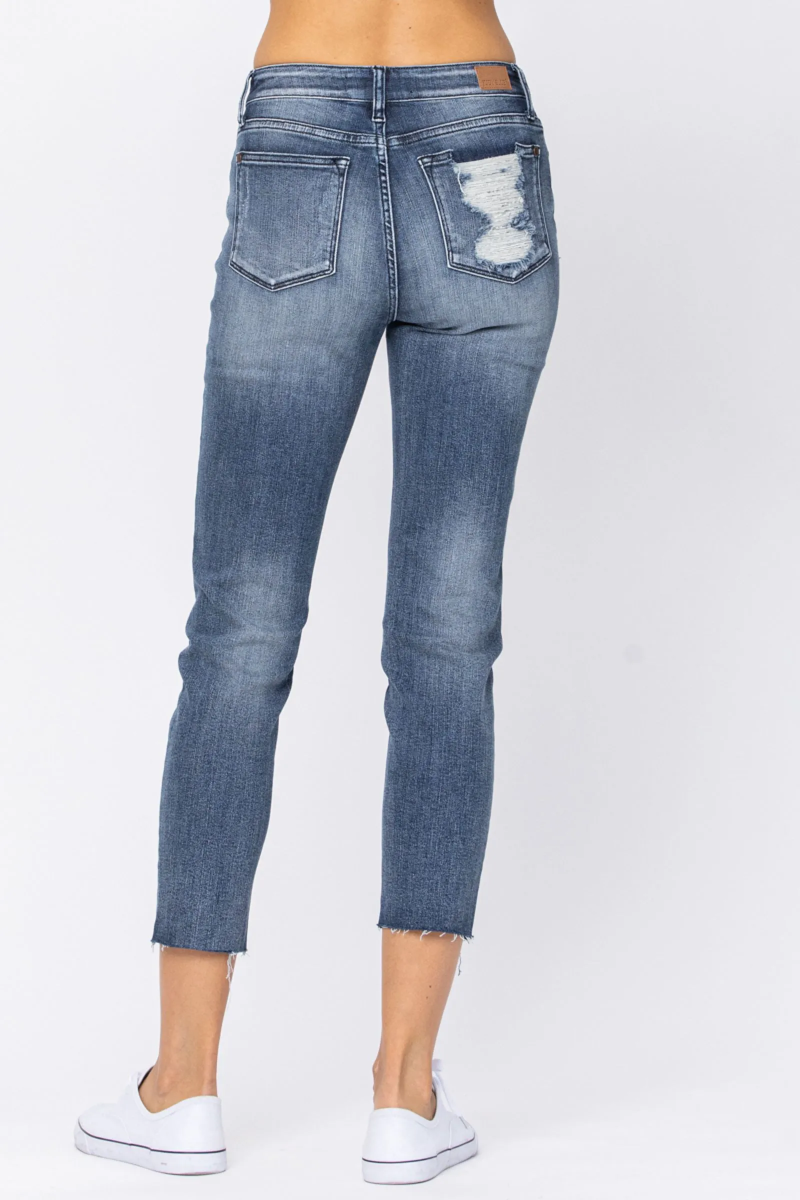Judy Blue High Rise Raw Hem Relaxed Jeans