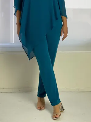 Juno Teal Jersey Pants